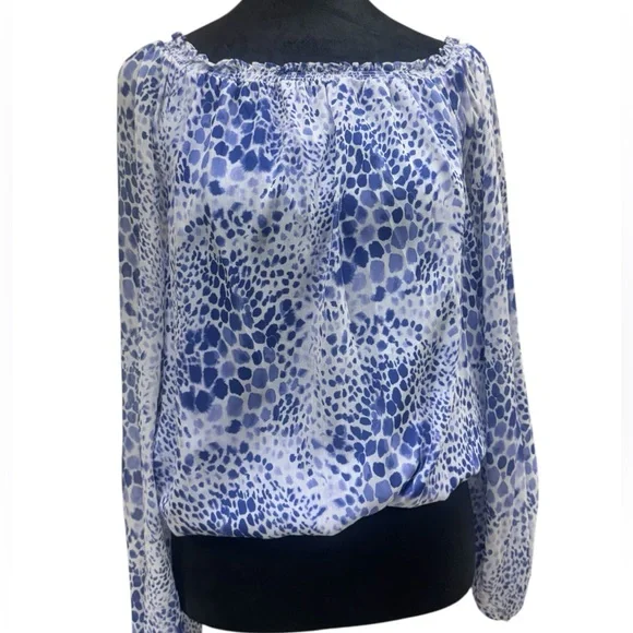 NWT Ramy Brook Women's Printed Margie Off The Shoulder Long Sleeve Top US Small - Picture 2 of 11